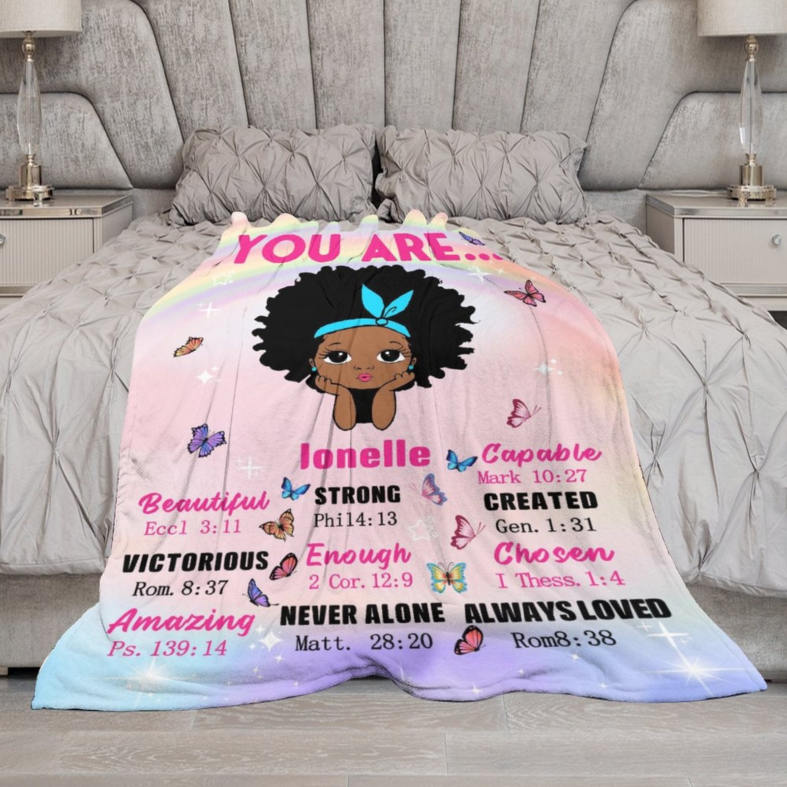 Personalized Blanket with Name for Girls