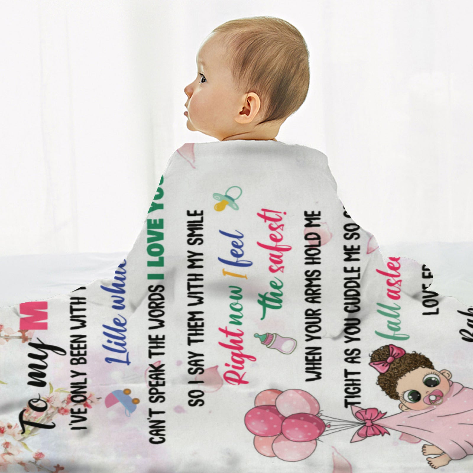 Custom Blanket for Baby Girls with Name, Soft Personalized Baby Blankets Gifts for Baby Newborn, Birthday Chrismas - colorfulcustom