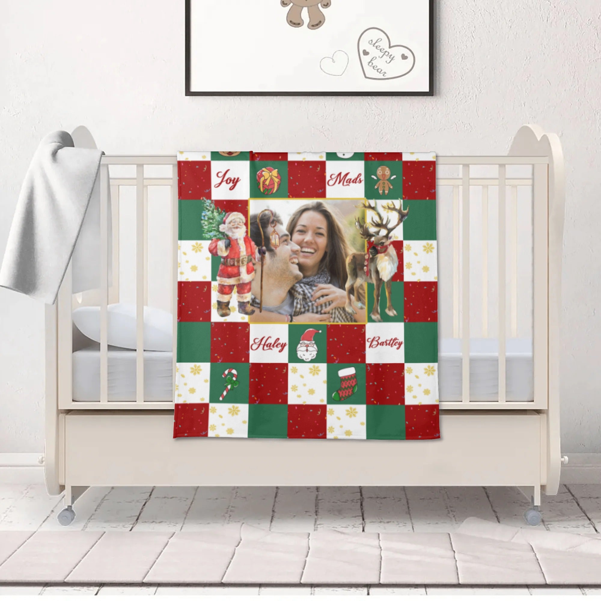 Customizable Photo Blanket, Christmas blanket, Photo blanket gift for him or her, Family & Friends Custom Gifts, Special Memory Keepsake
