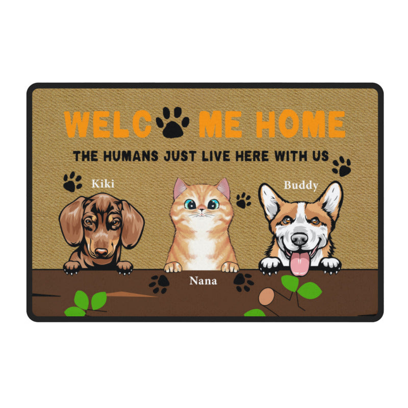 Welcome Home - Funny Personalized Pet Decorative Mat, Doormat (Cat & Dog) - colorfulcustom