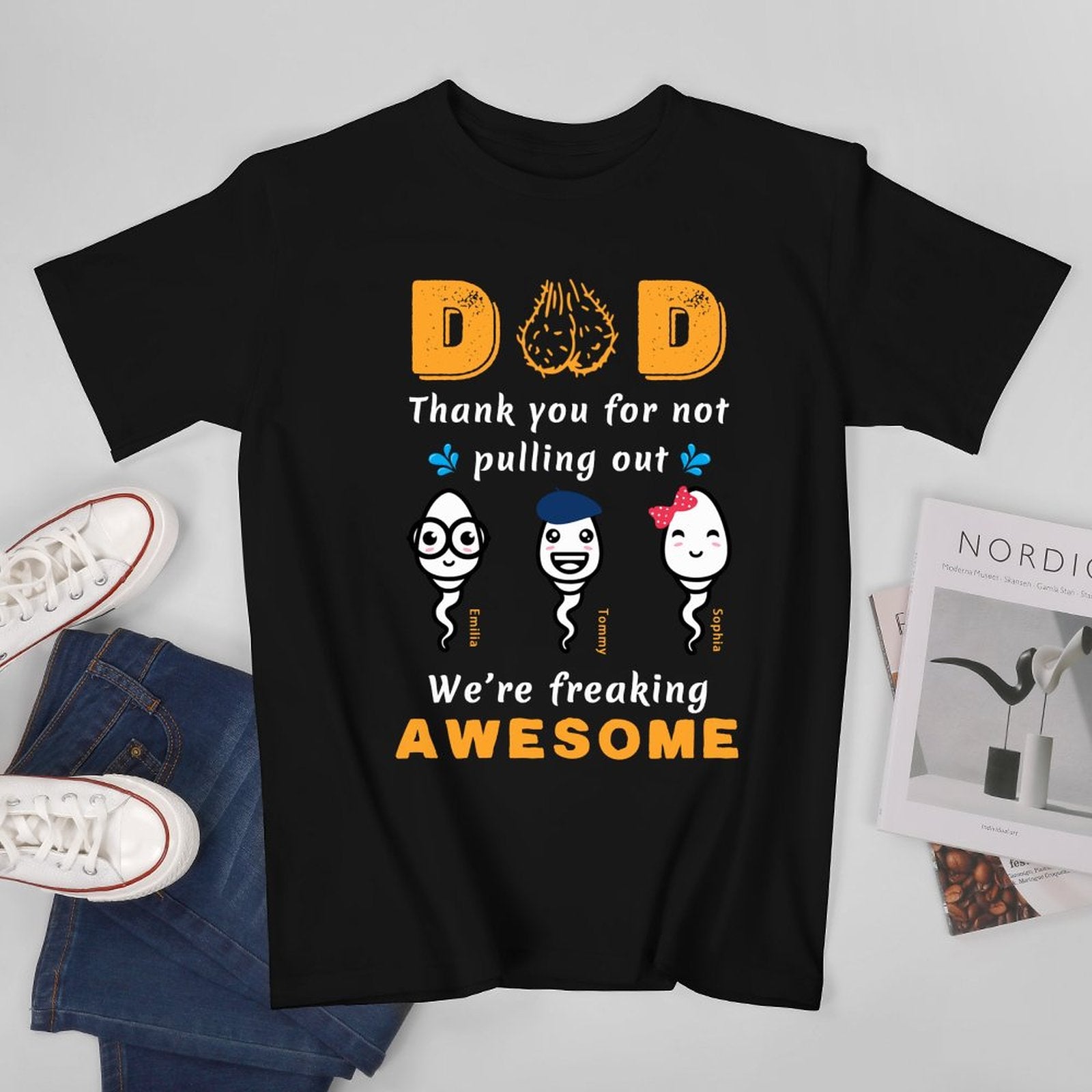 Custom T-Shirt for Father's Day, Personalized T Shirt for Men, Father's Day Present Shirt, Funny Dad Shirt, Custom Kids Name Shirt, Dad Gifts - colorfulcustom