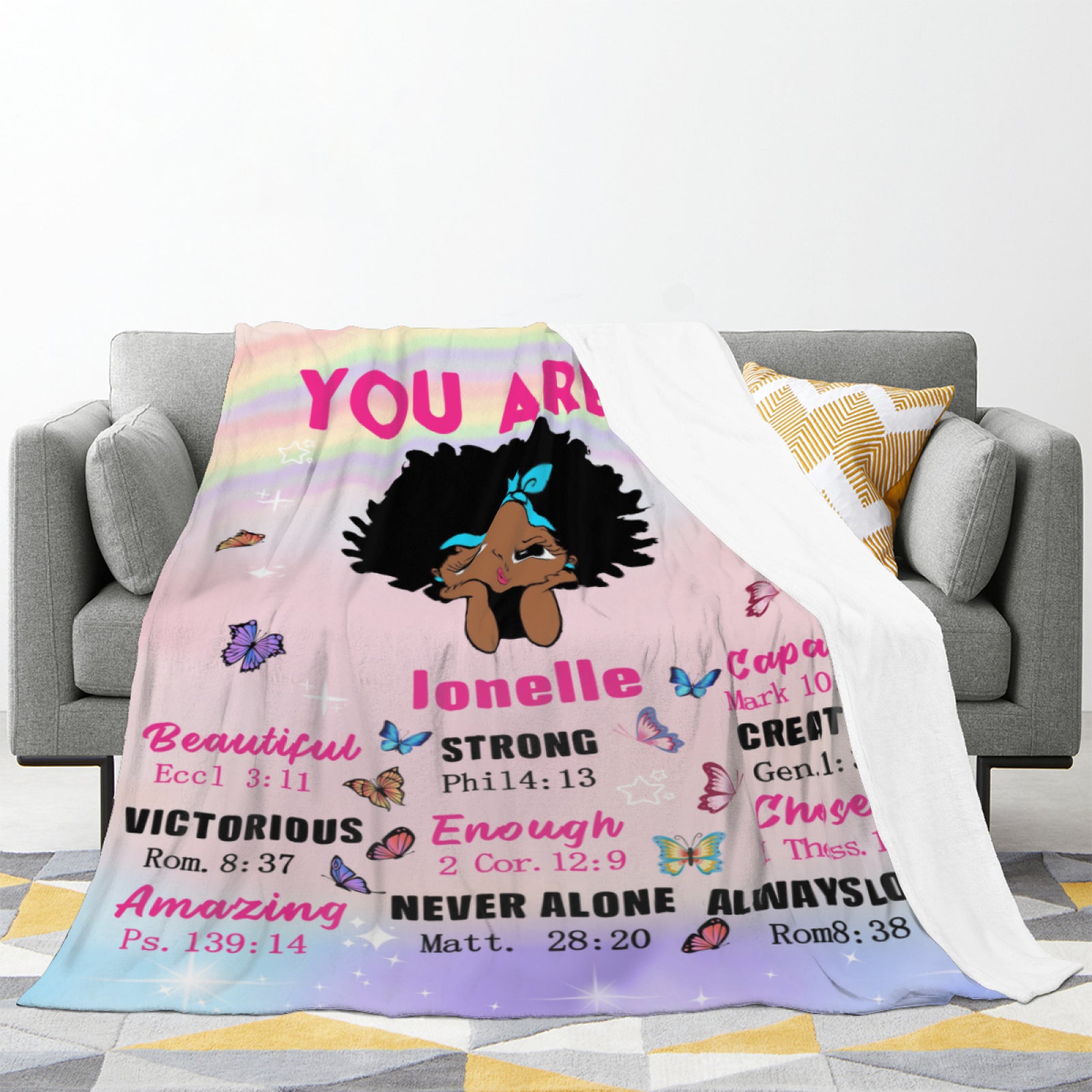 Personalized Blanket with Name for Girls