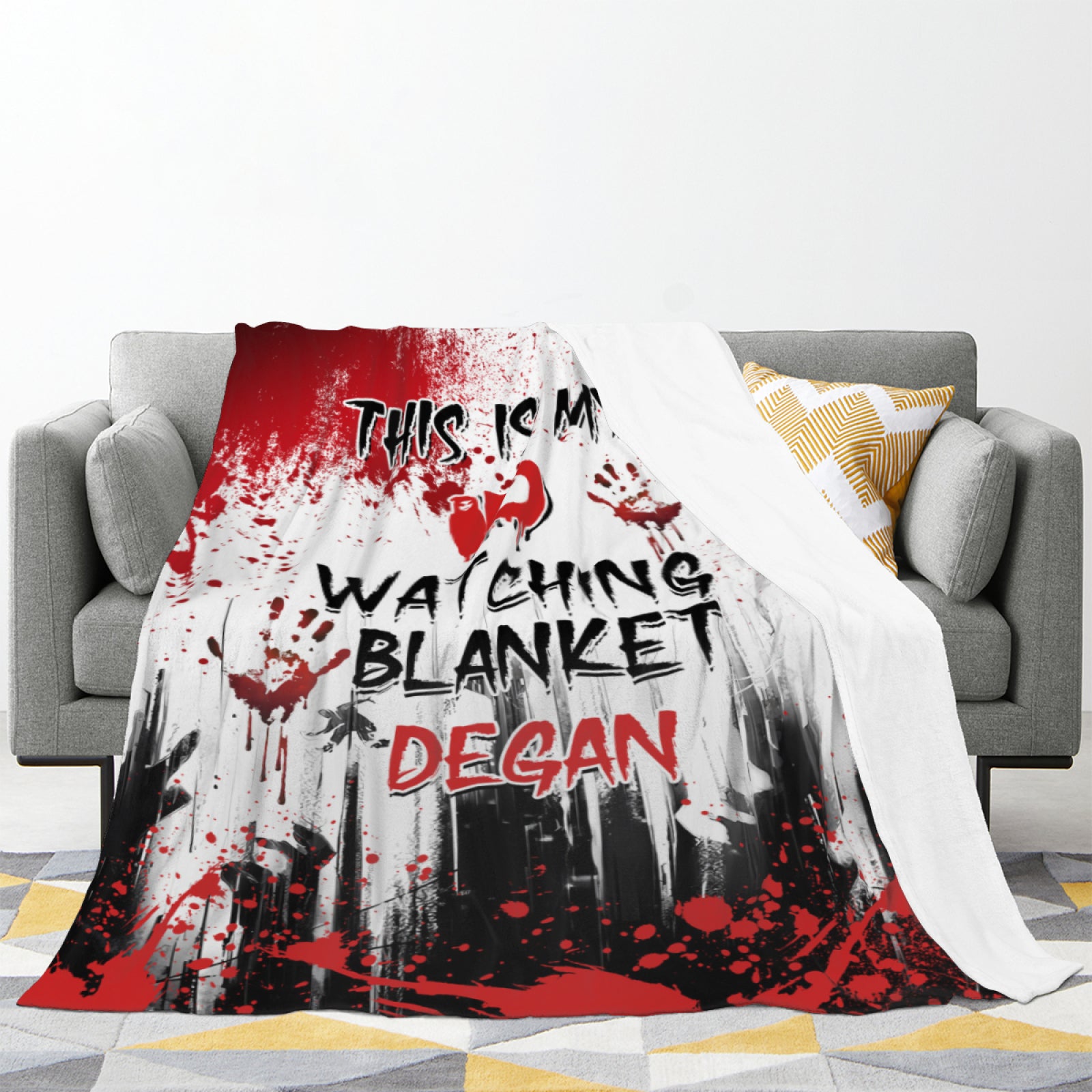 This Is My ID Watching Blanket, Halloween Gifts, Movies Character Blanket, Halloween Blanket, Movies Collage Blanket
