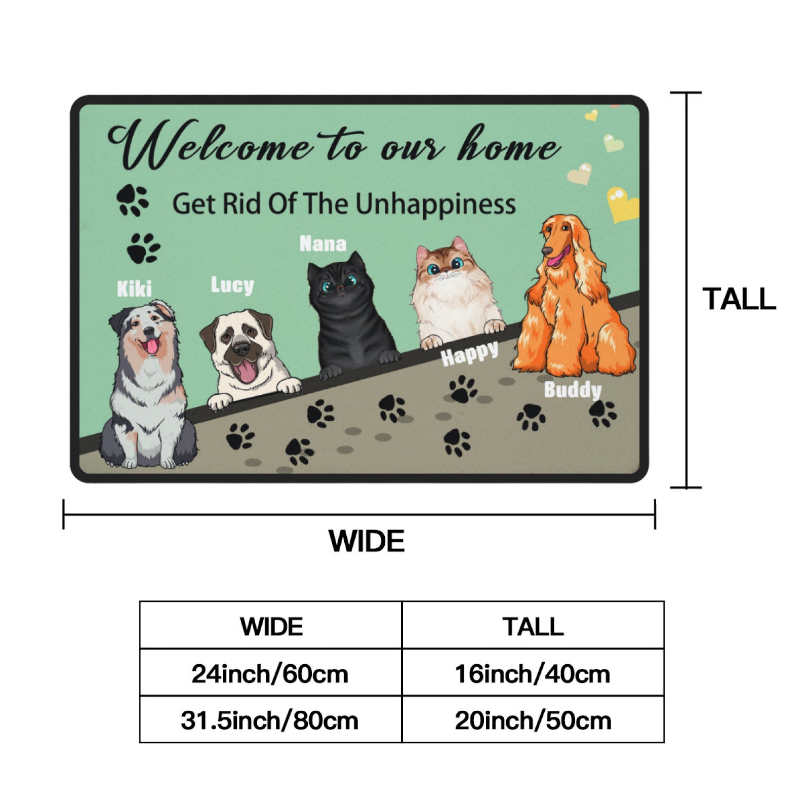 Welcome To Our Home,Cat Personalized Custom Decorative Mat - Gift For Pet Owners, Pet Lovers (Cat & Dog) - colorfulcustom