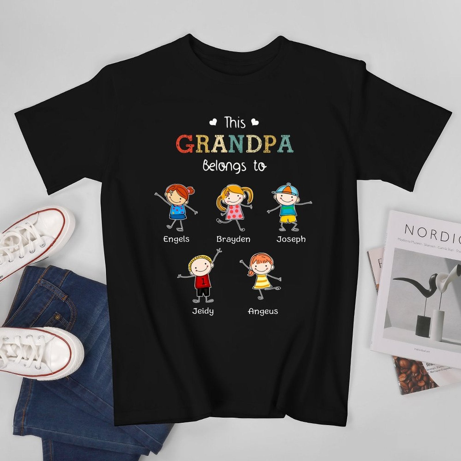 Father's Day Gift, Personalized Custom Cartoon T-Shirt As Father's Day Birthday Gifts For Men Dad - Best Dad In The World - colorfulcustom