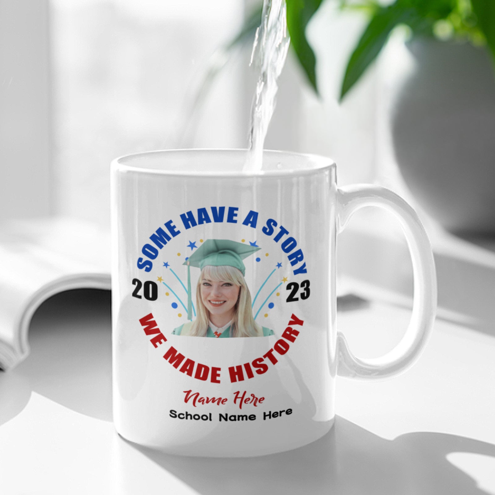 Class Of 2023 Graduation Custom Mug with Name & School, Personalized Mugs Best Graduation Gifts for Women Man Daughter Son Sisters Friends - colorfulcustom