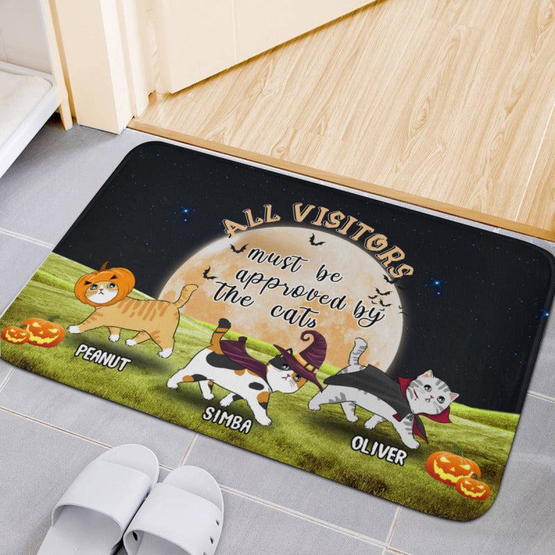 All Visitors Must Be Approved By The Cool Cats - Funny Personalized Decorative Mat,Gifts For Pet Owners, Pet Lovers - colorfulcustom