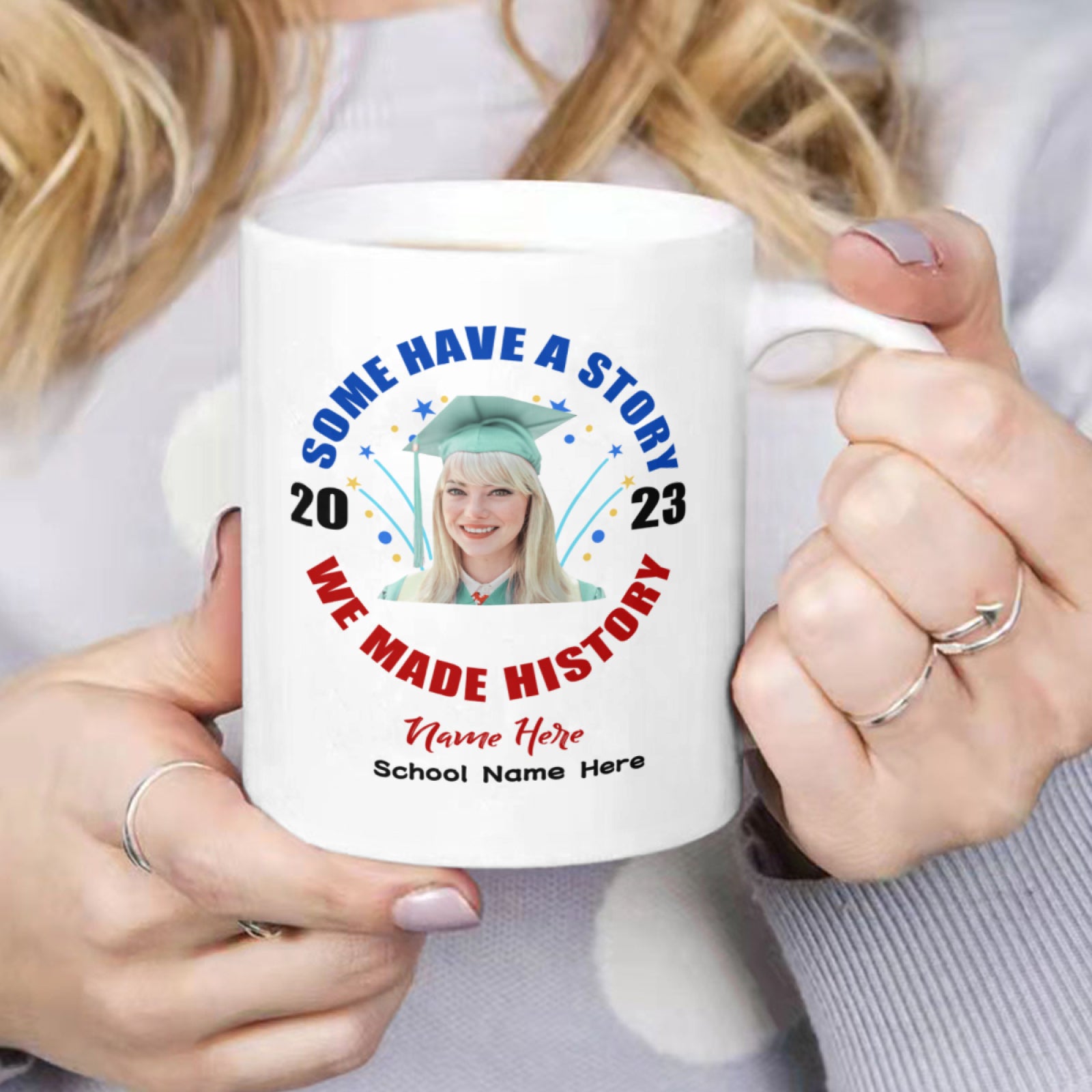 Class Of 2023 Graduation Custom Mug with Name & School, Personalized Mugs Best Graduation Gifts for Women Man Daughter Son Sisters Friends - colorfulcustom
