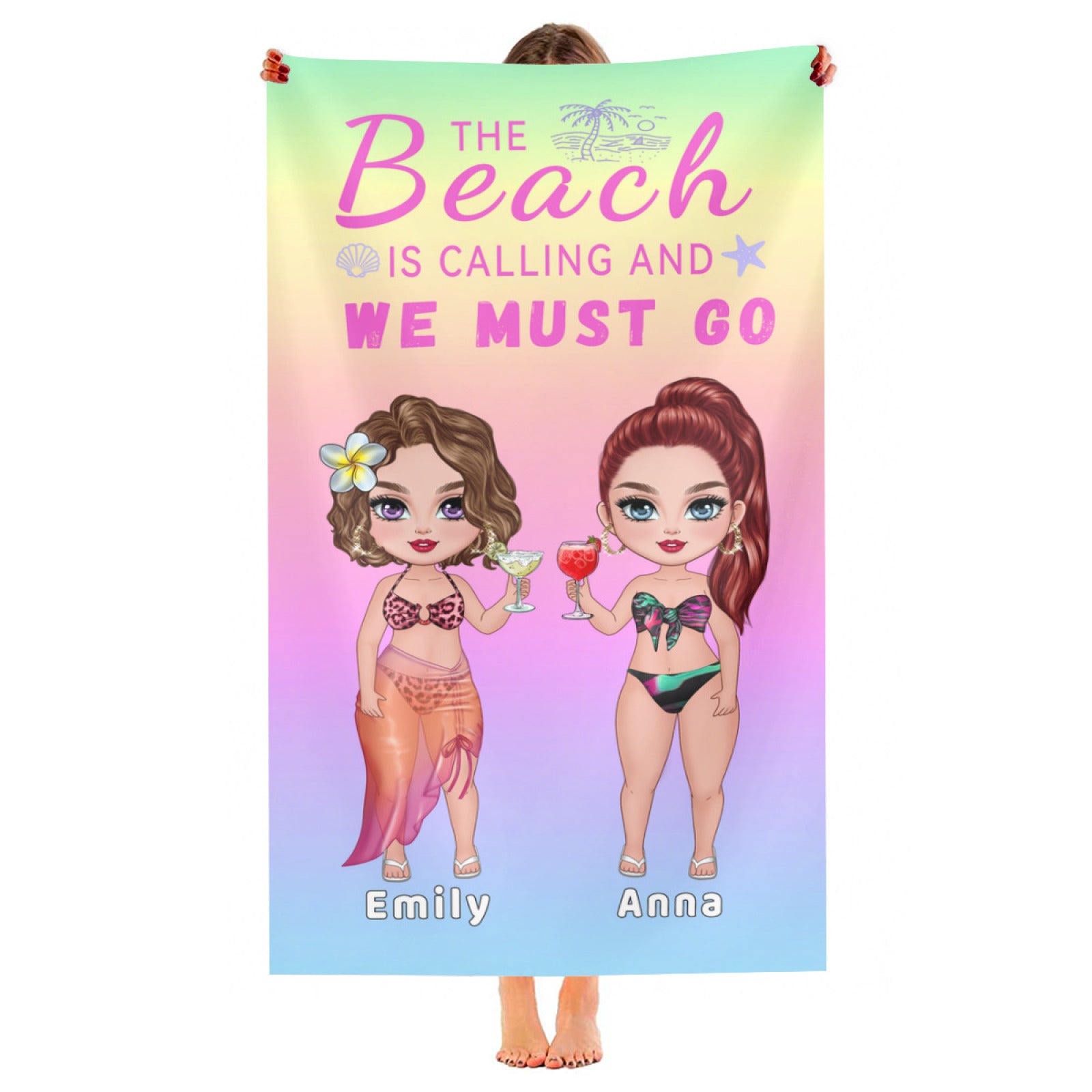Vacation Beach Swimming Picnic Traveling - Birthday, Holiday, Funny Gift For Her, Him, Besties, Family - Personalized Custom Beach Towel - colorfulcustom