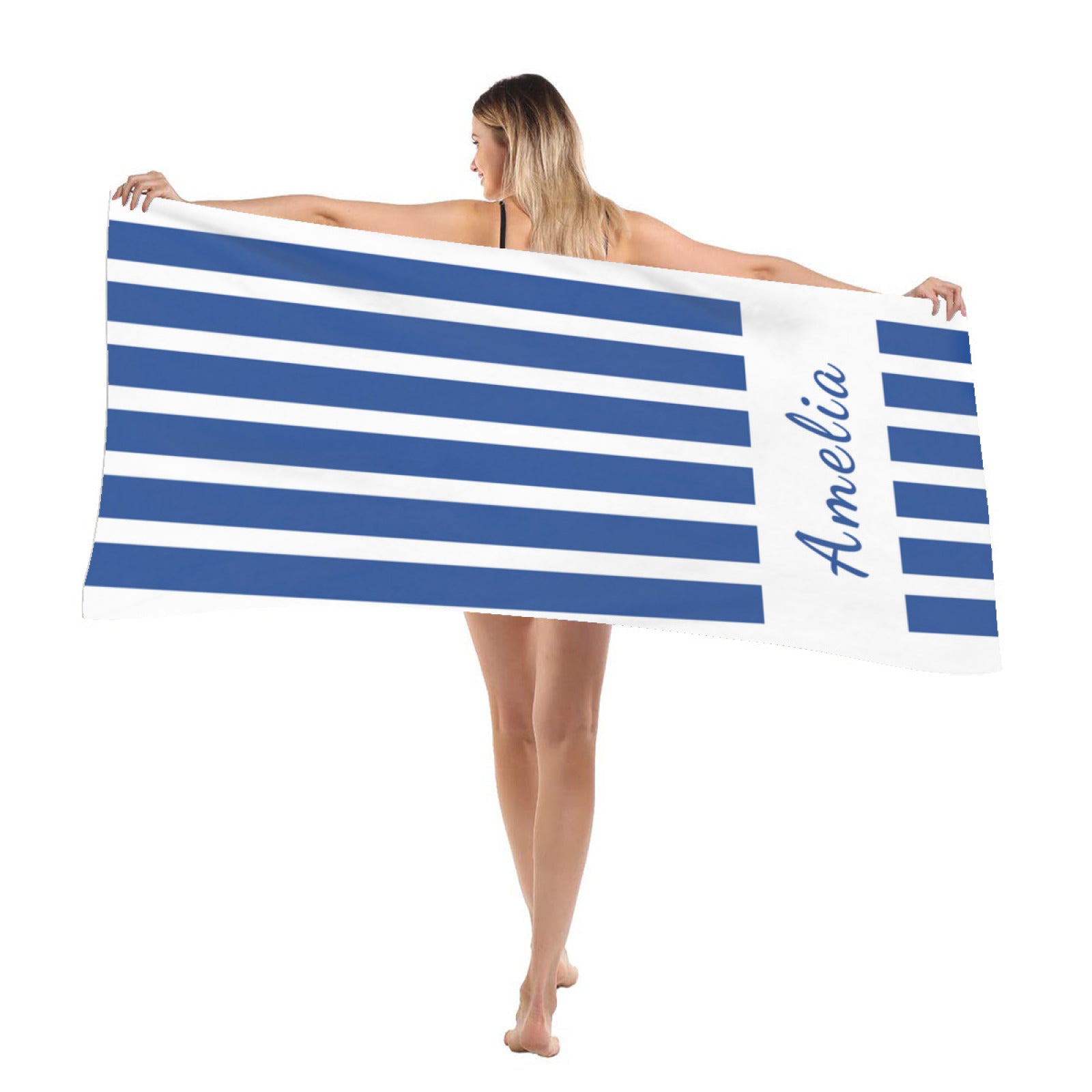 Striped Name Beach Towel- Customized Gifts - colorfulcustom