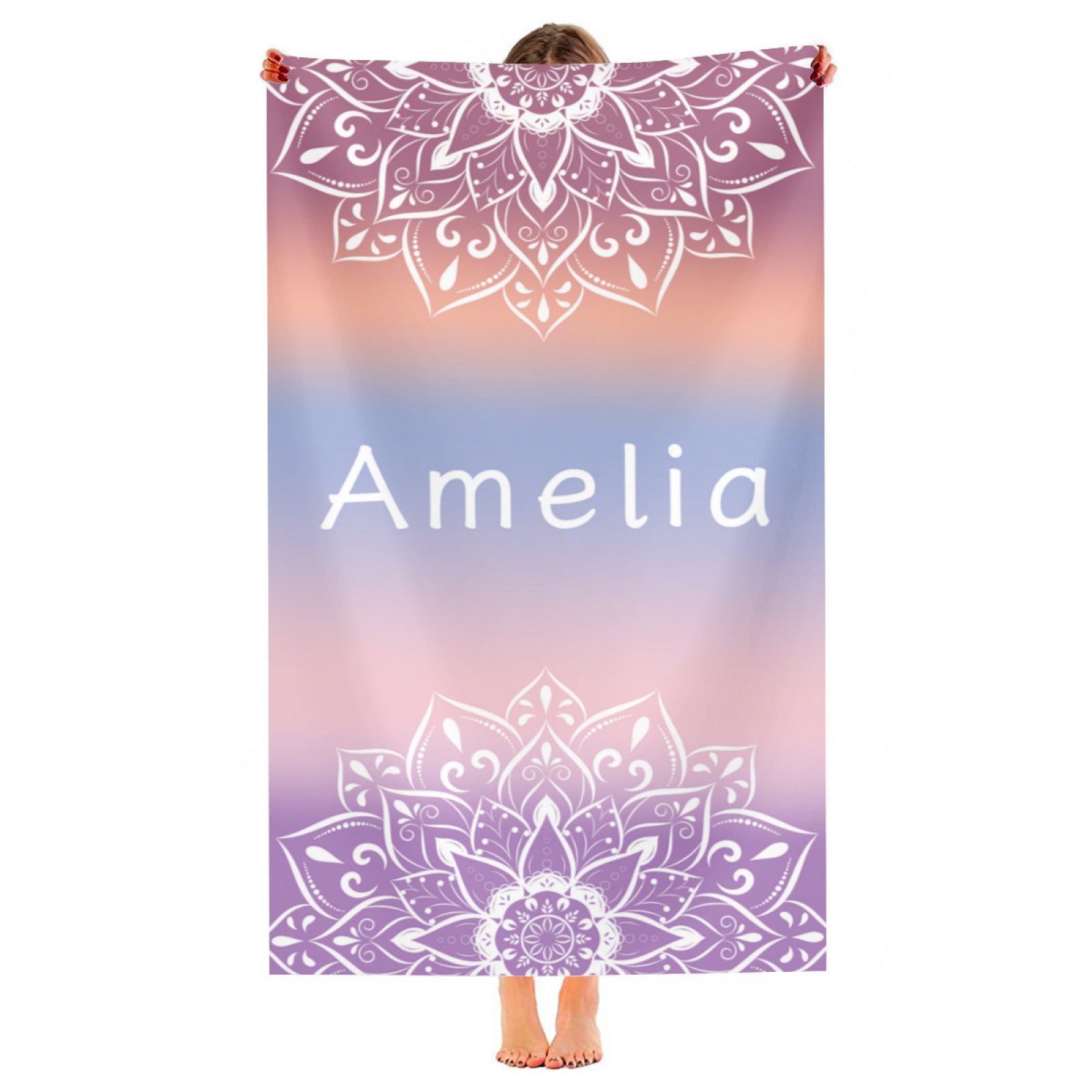 Personalized Beach Towel with Name Quick Dry Sand Free Microfiber Beach Towel, Customized Camping Pool Travel Beach Towel Best Gifts for Adult Kids - colorfulcustom