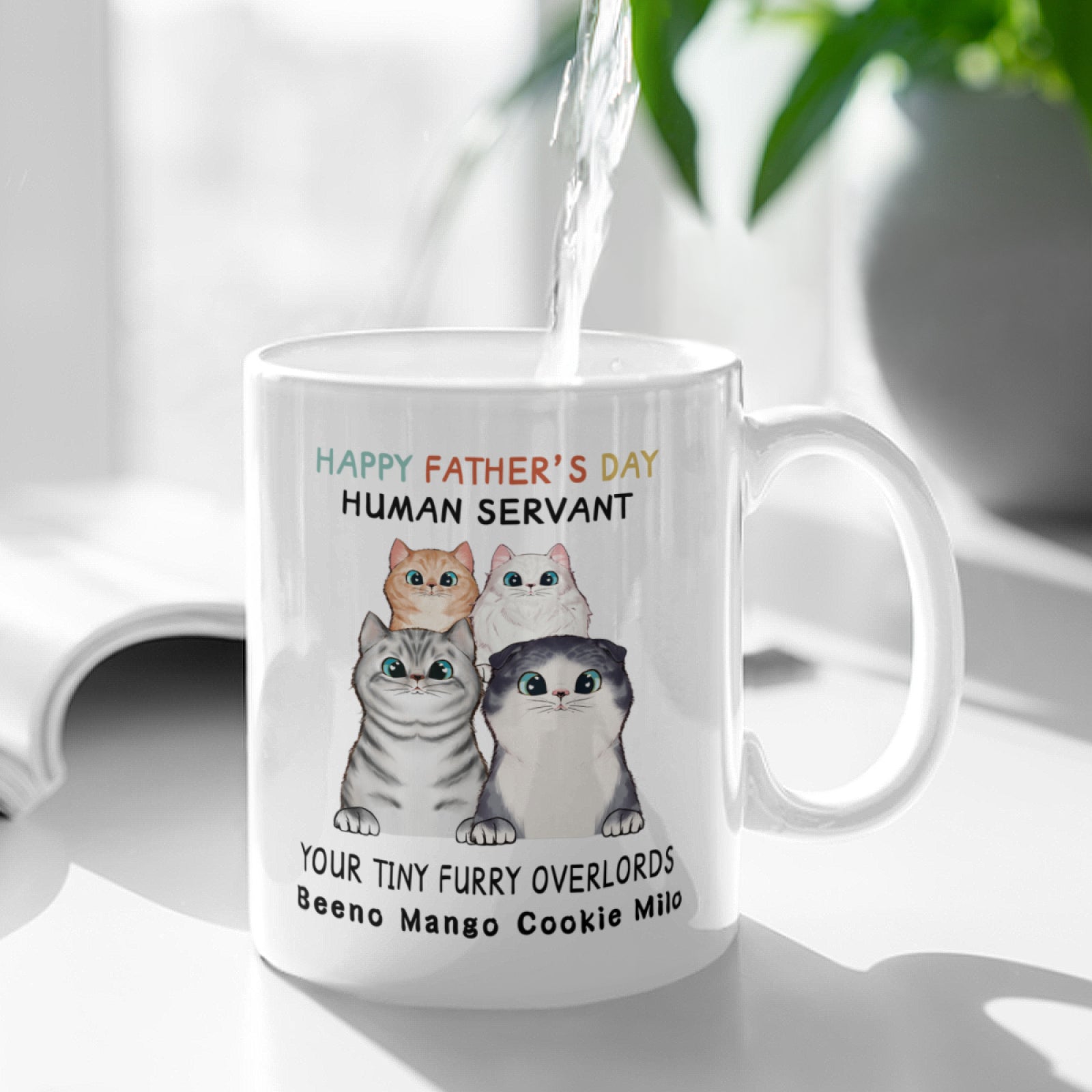 Best Father's Day Gift - Funny Cat Cute Cup for Coffee Mugs Cups Tea，Novelty Gifts for Father's Day、Birthday Gifts - colorfulcustom