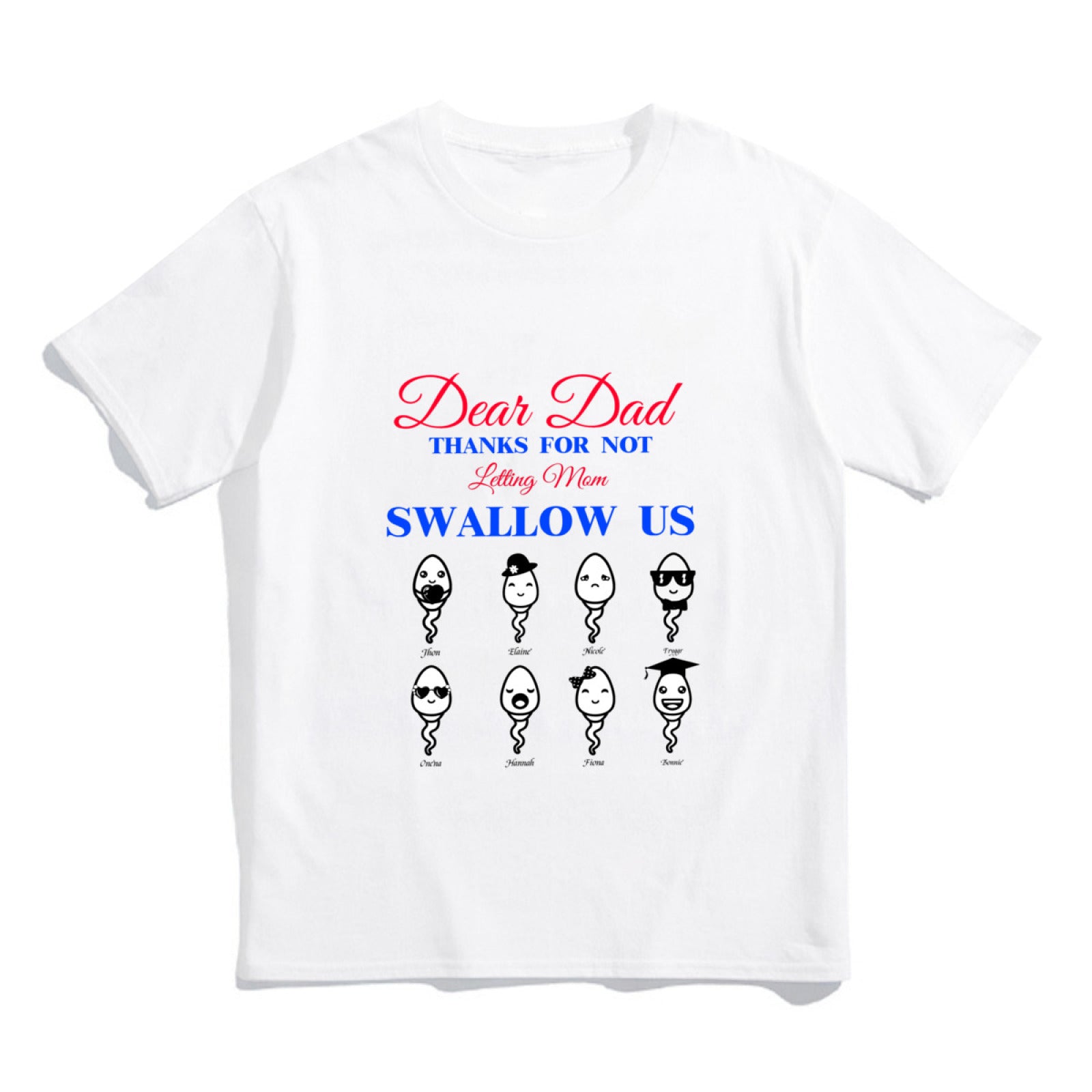 Personalized Dad Shirt for Men, Thanks for Not Swallowing Us T-Shirt , Fathers Day Shirt, Custom Funny Shirt, Daddy Gifts - colorfulcustom