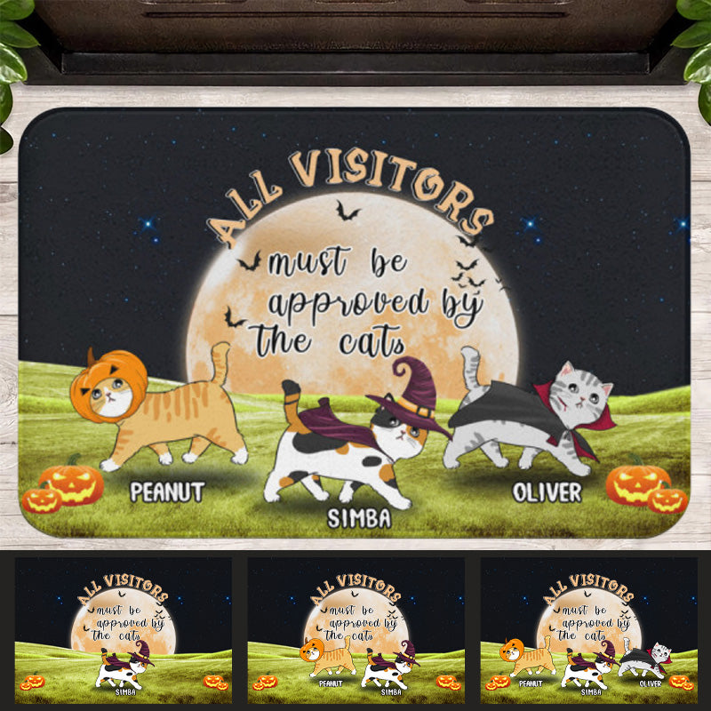 All Visitors Must Be Approved By The Cool Cats - Funny Personalized Decorative Mat,Gifts For Pet Owners, Pet Lovers - colorfulcustom