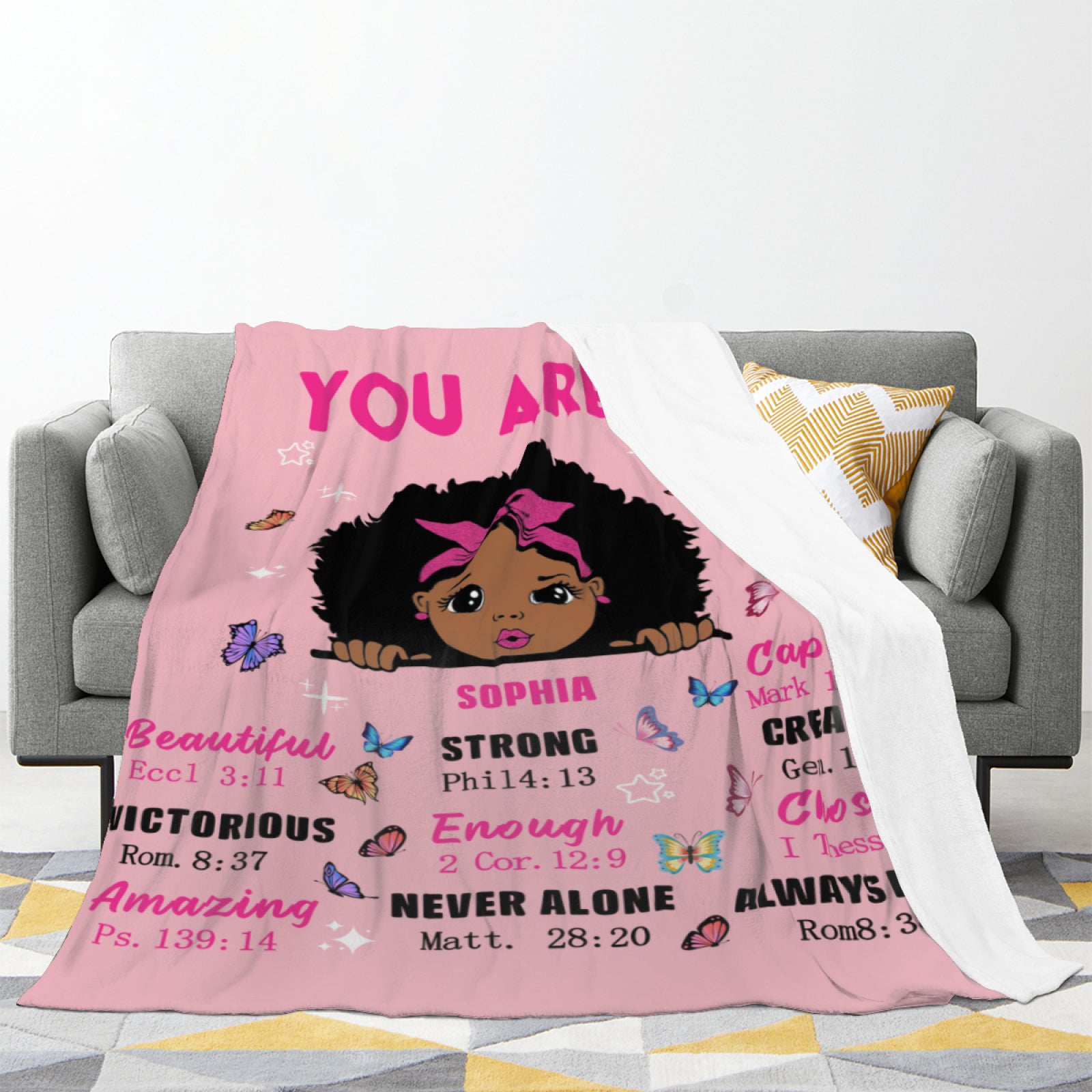 Personalized Blanket with Name for Girls, Customized Toddler Blanket Personalized Blankets Gifts for Daycare Preschool Kindergarten - colorfulcustom