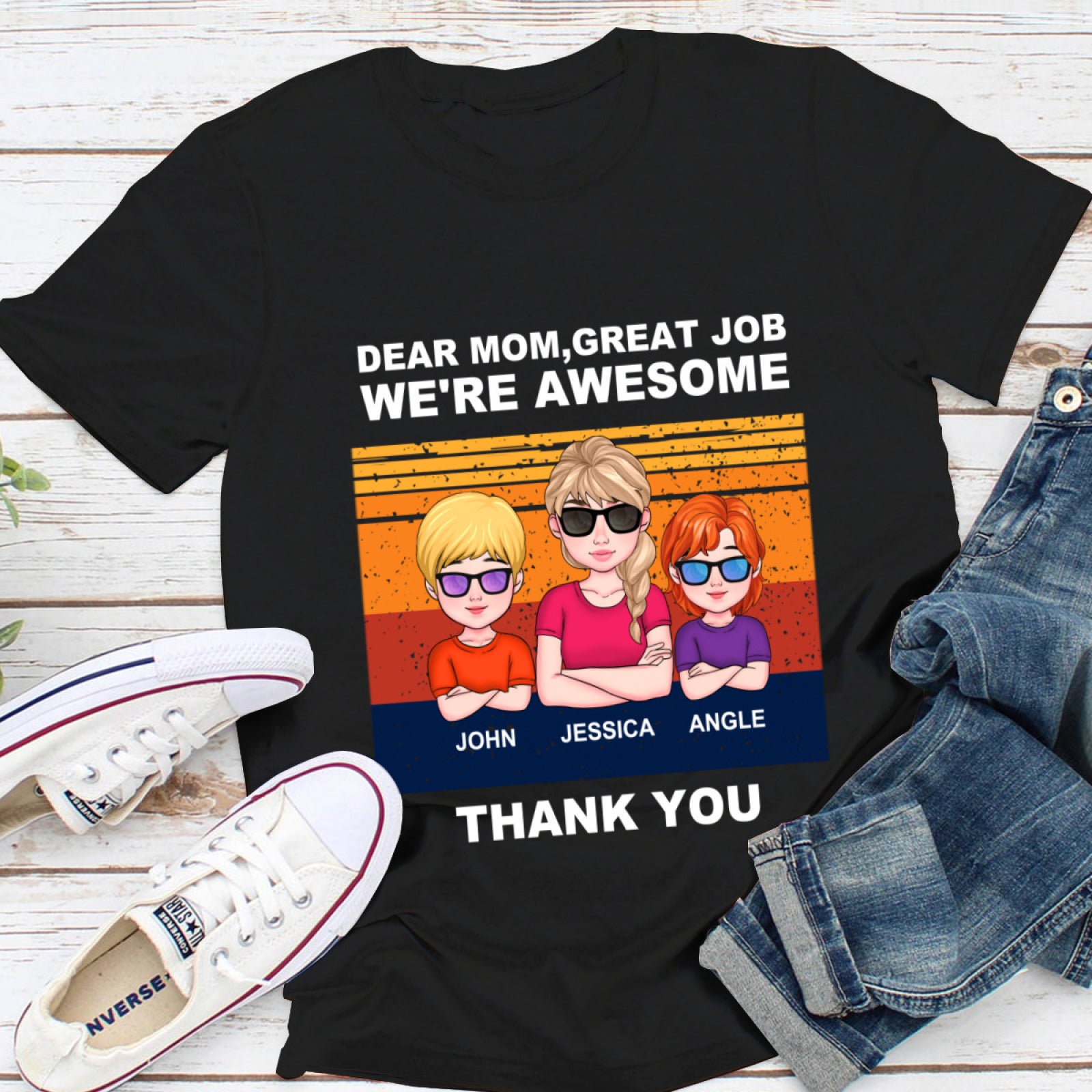 Personalized Custom T-Shirts For Women - Gifts For Mom, Mother's Day Gifts - colorfulcustom
