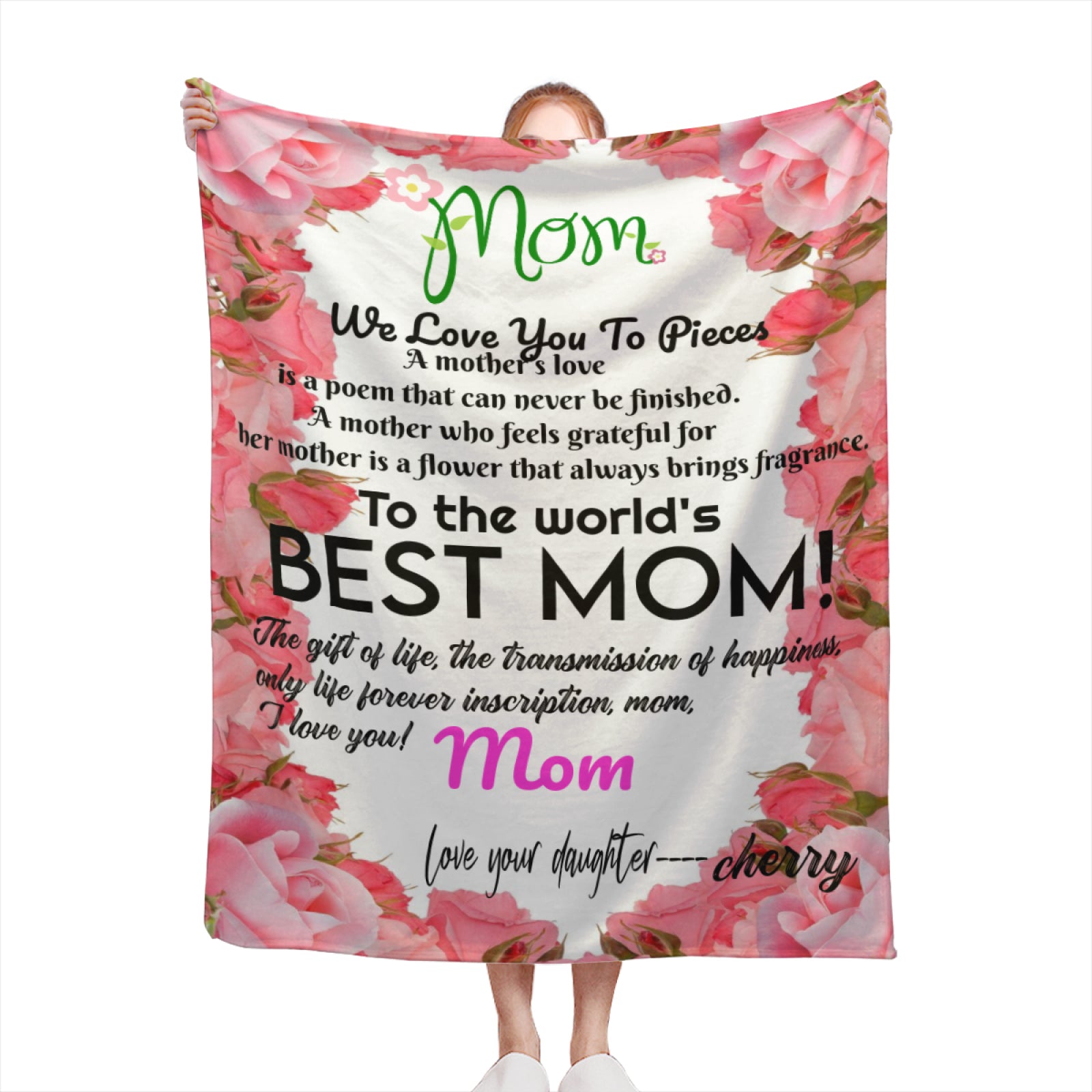 Signature can be printed - Family Blanket - Gift For Mother From Daughter - colorfulcustom