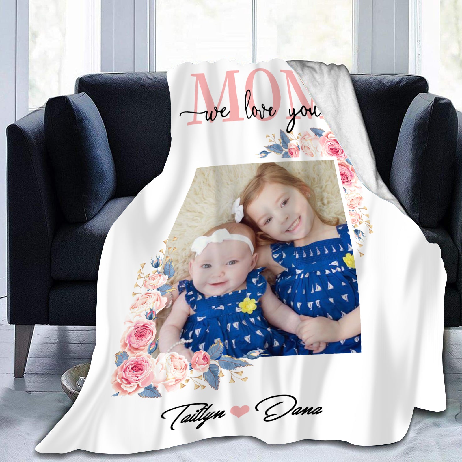 Personalized "MOM we love you" blanket - perfect gift to warm her heart on any occasion. - colorfulcustom