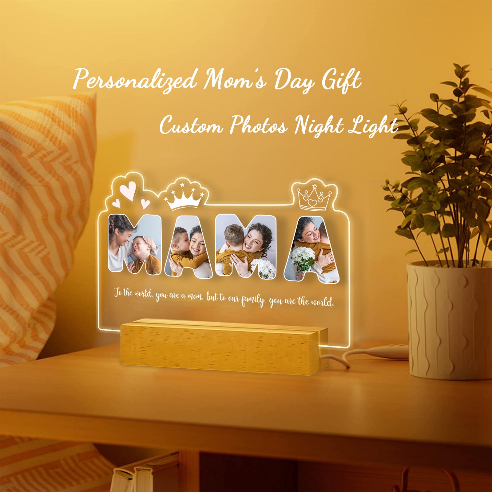 Personalized Night Light with Custom Photos, Mom Gifts LED Night Light for Mother’s Day，Birthday，Thanksgiving Day，Valentines Day - colorfulcustom