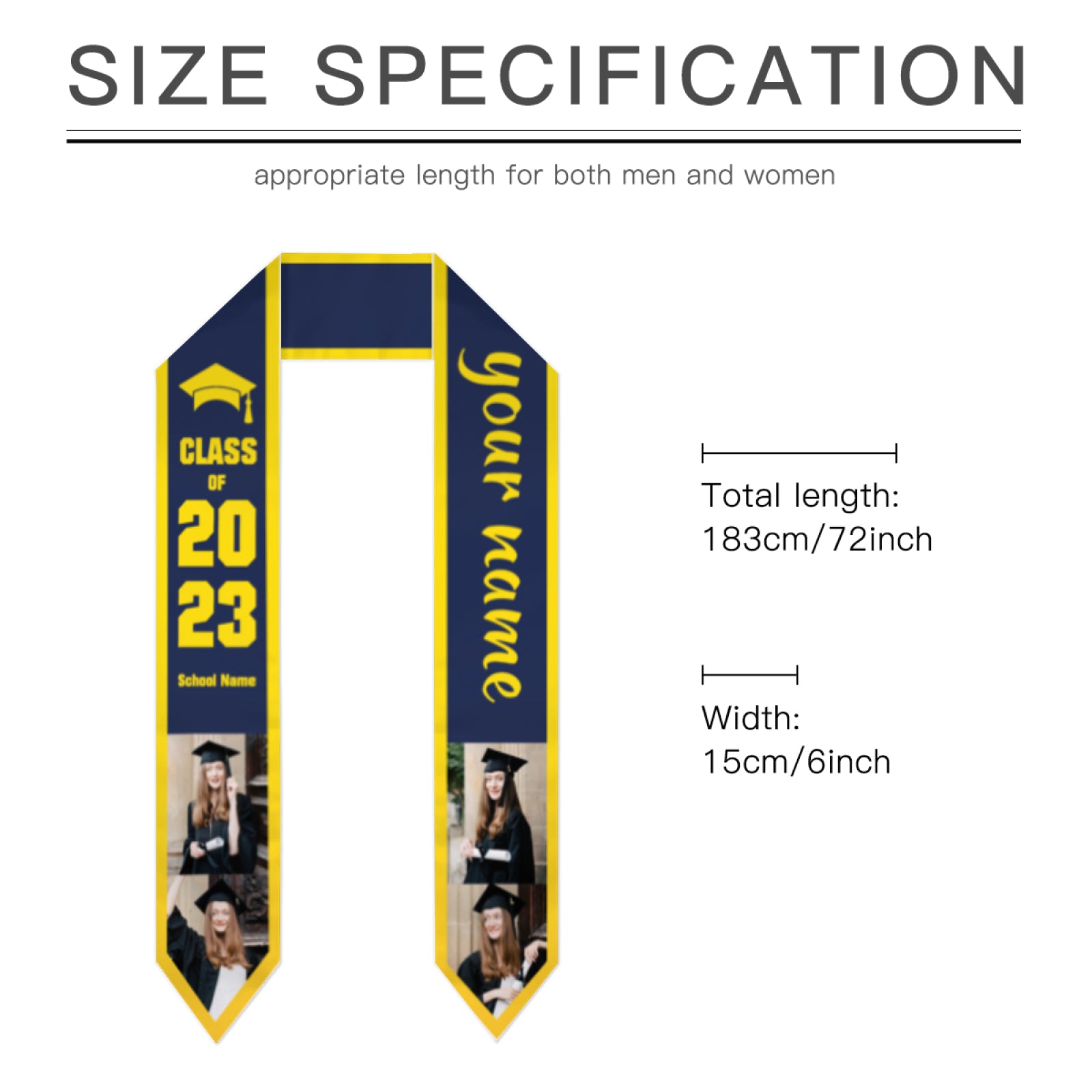 Class Of 2023 Best Gift For Graduation's Day - Upload Image - Personalized Graduation Stole - colorfulcustom