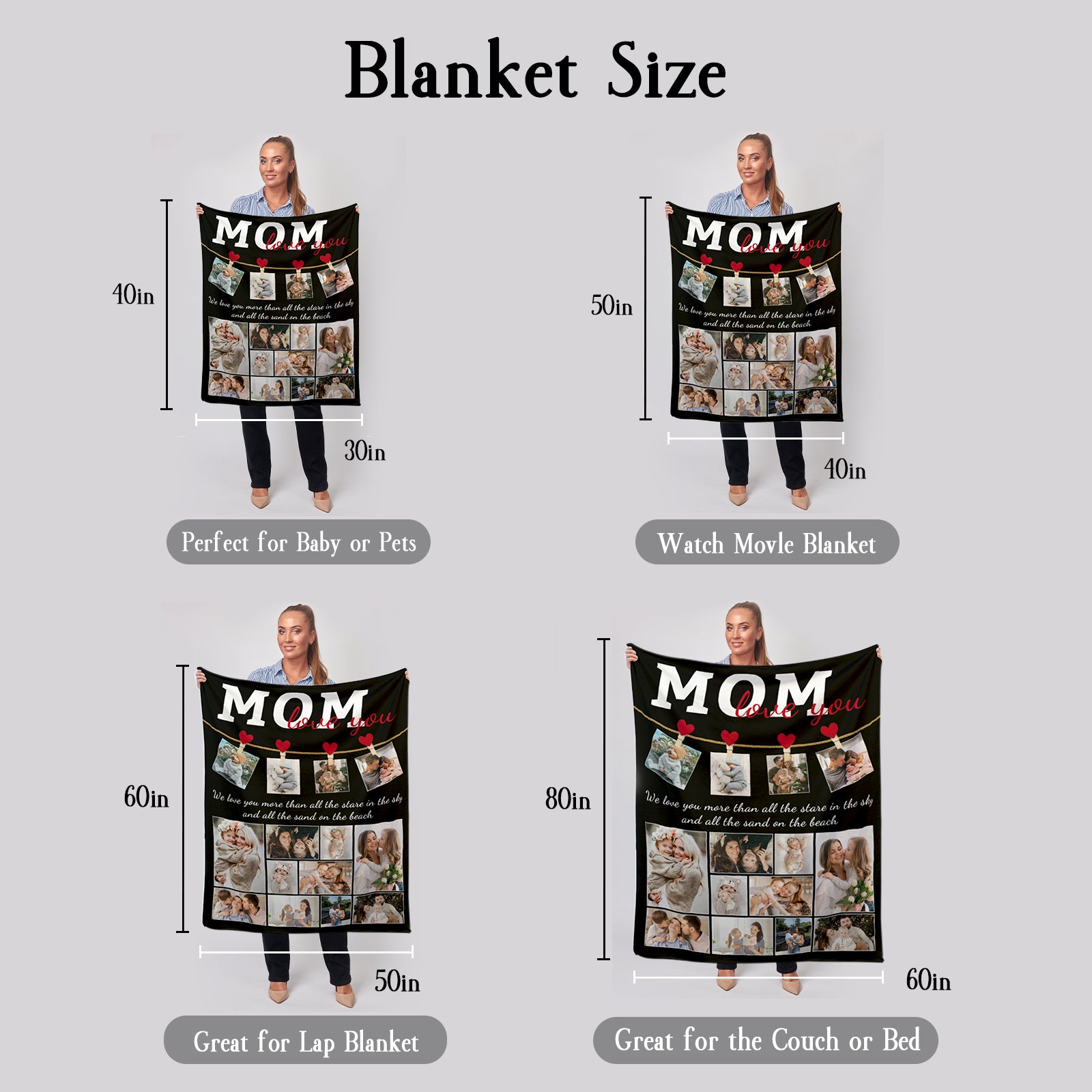 "Mom Loves You" Personalized Blanket - Mother's Day Gifts - The Perfect Gifts for Mom - colorfulcustom