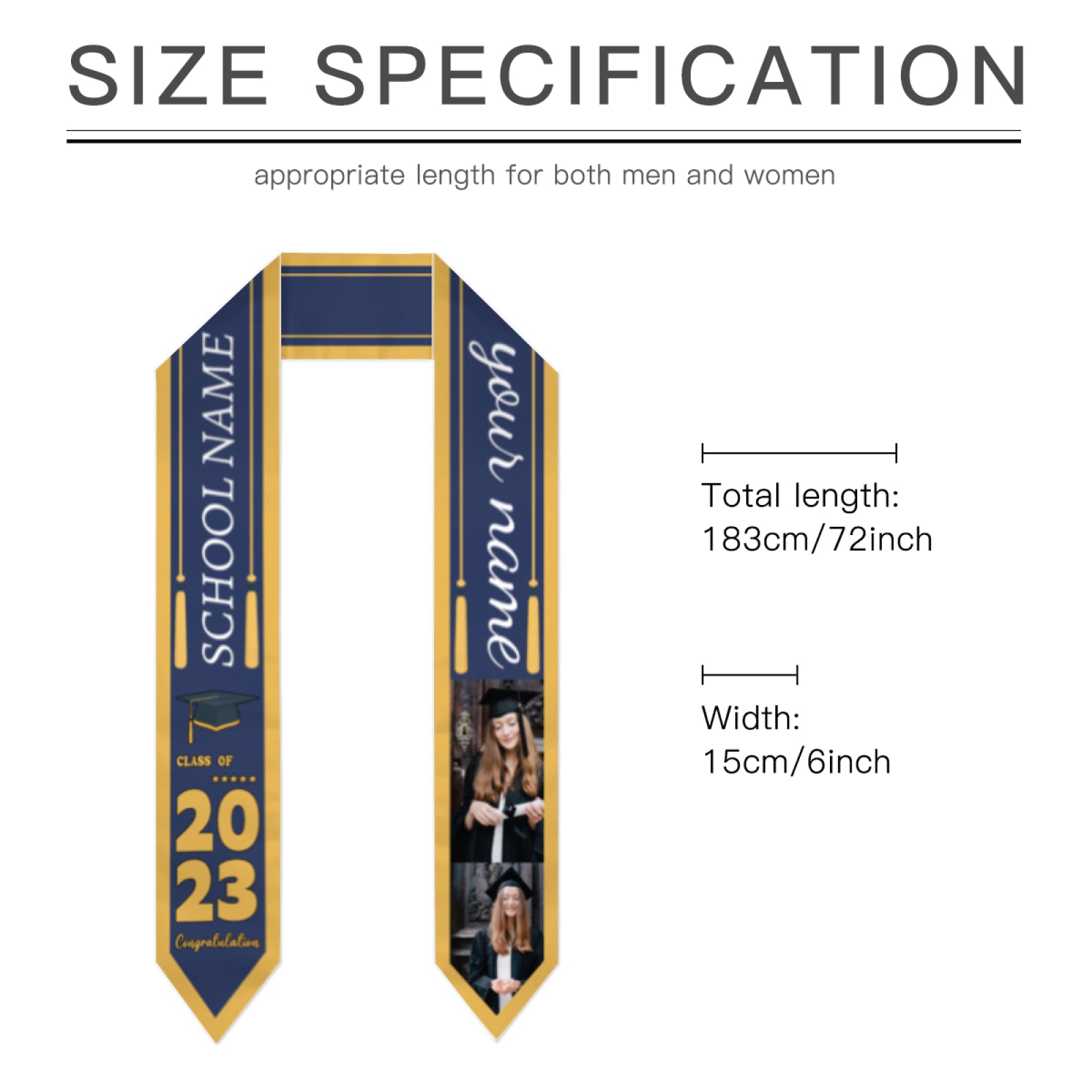 Personalized Graduation Stole - Stoles For Graduation 2023, 2023 Graduation Gifts - colorfulcustom